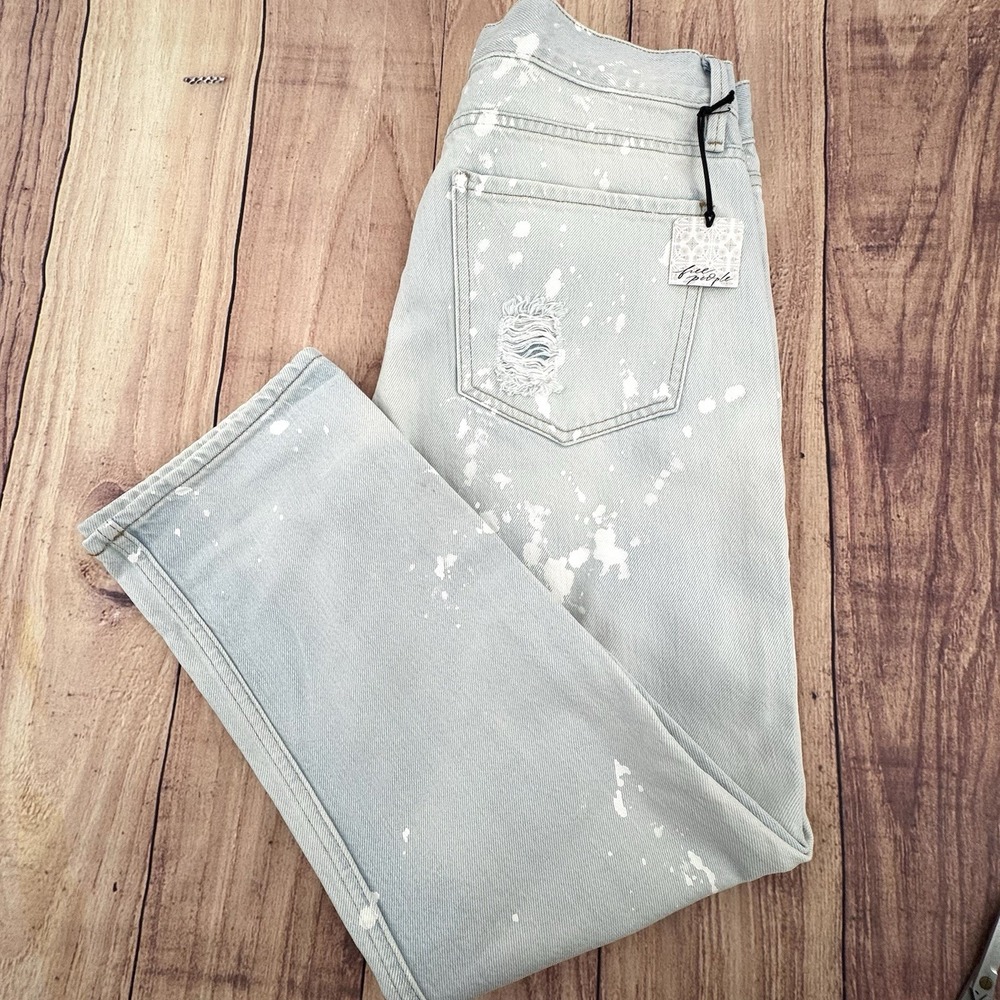 Frame Le Piper Jeans Caribbean Spray Straight Leg Women 34 NWT from Free People‎ - Picture 4 of 12